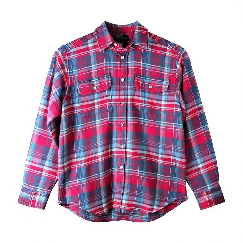 Polo Ralph Lauren Boys Plaid Flannel Shirt Red Blue White Size Boys M 10-12 - Picture 1 of 5